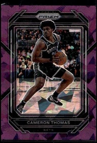 2022 Panini Prizm Basketball Purple Ice Cameron Thomas #20 PSA 9
