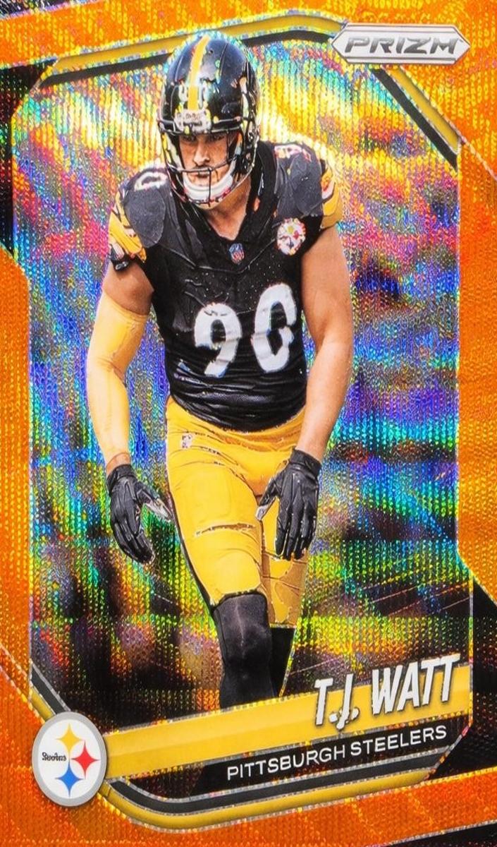 2025 Panini Prizm Football Orange Wave T.J. Watt #263