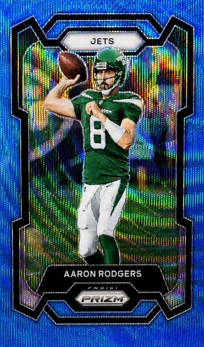 2023 Panini Prizm Football Blue Wave Aaron Rodgers #227