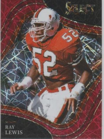 2022 Panini Select Draft Picks Football Red Lazer Prizm Ray Lewis #151