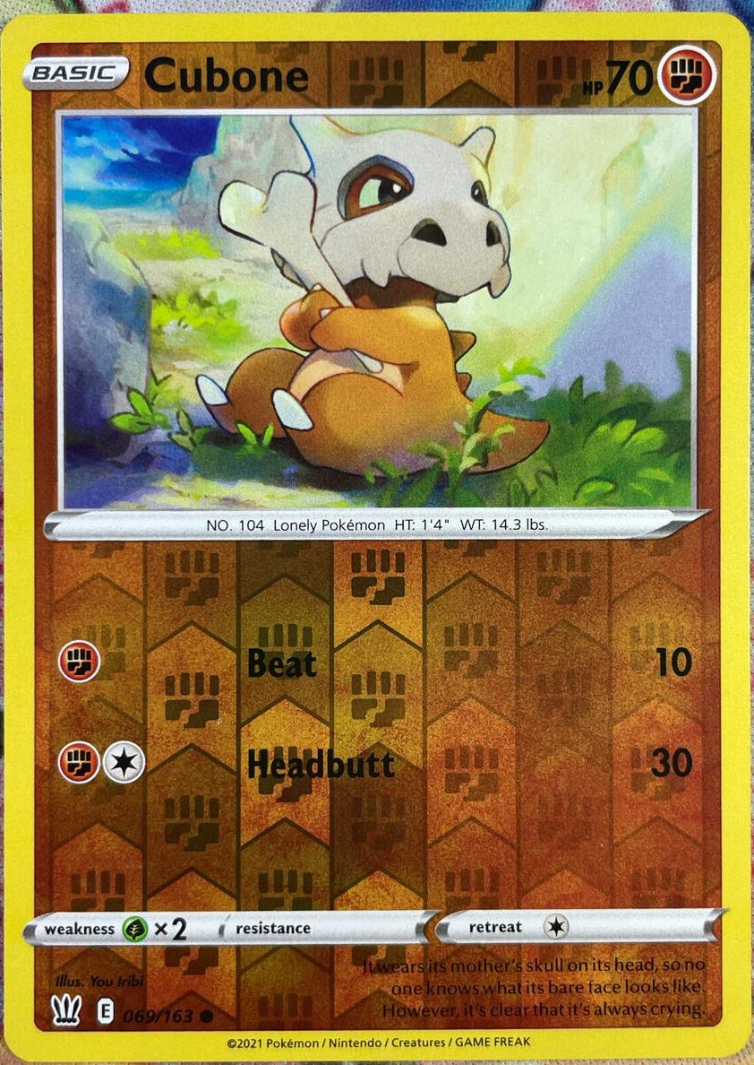2021 Pokemon Battle Styles Reverse Foil Cubone #69 PSA 10