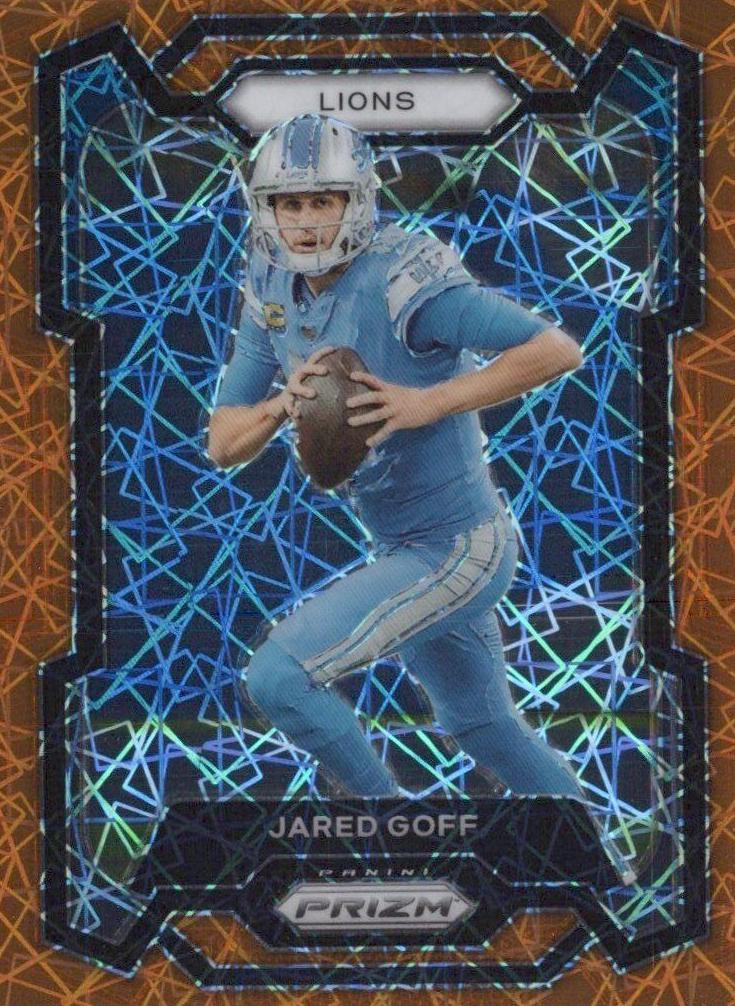 2023 Panini Prizm Football Orange Ice Jared Goff #98 PSA 9