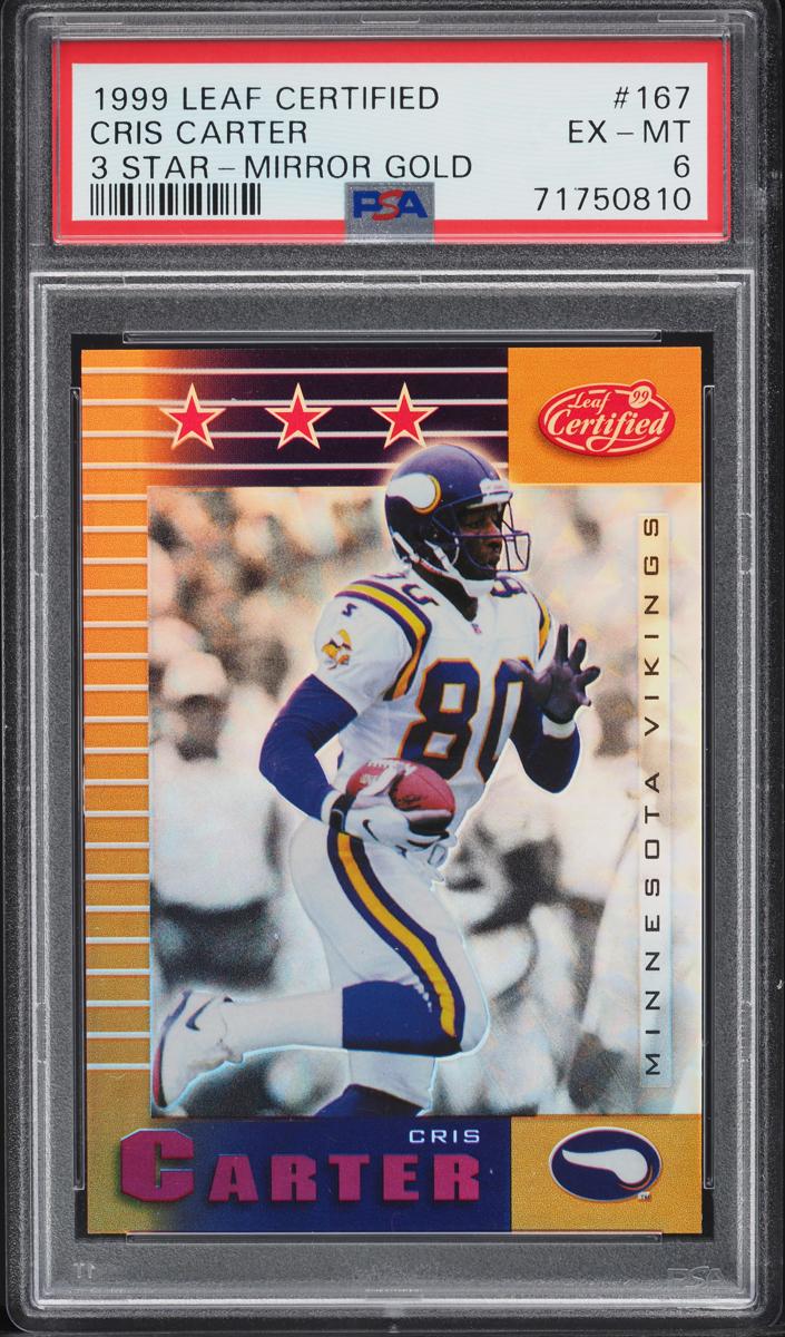 1999 Leaf Certified Football Mirror Gold Cris Carter #167 PSA 6
