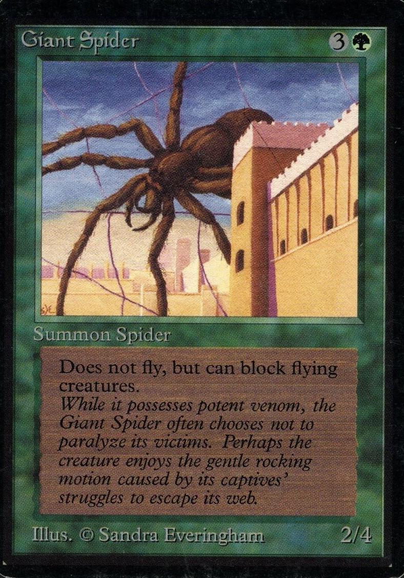 1993 Magic The Gathering Beta Giant Spider #NNO CGC 8