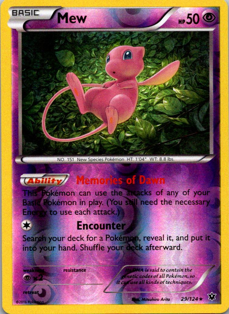 2016 Pokemon XY Fates Collide Reverse Foil Mew #29 PSA 9