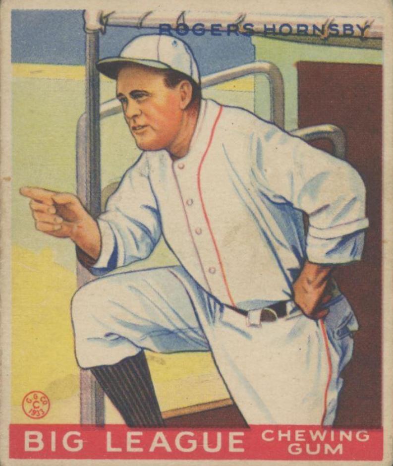 1933 R319 Goudey Baseball Rogers Hornsby #188