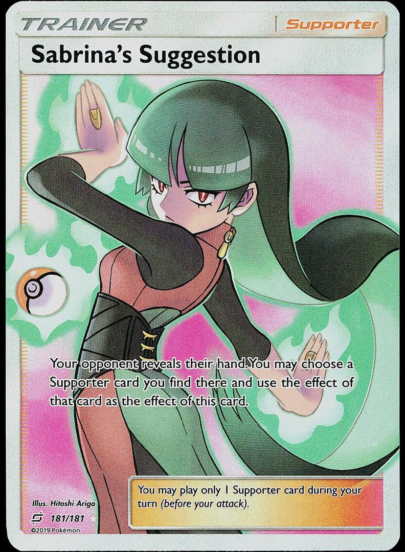 2019 Pokemon Sun & Moon Team Up Sabrina's Suggestion #181 SGC 9