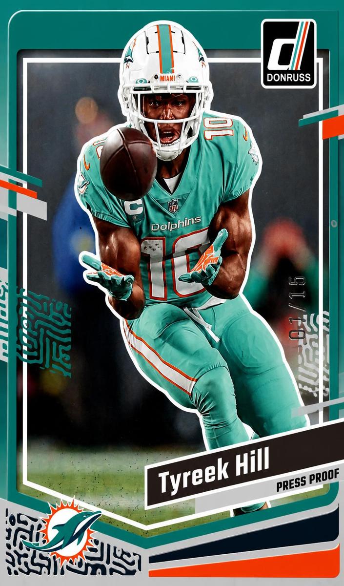 2023 Panini Donruss Football Press Proof Silver Die-Cut Tyreek Hill #187