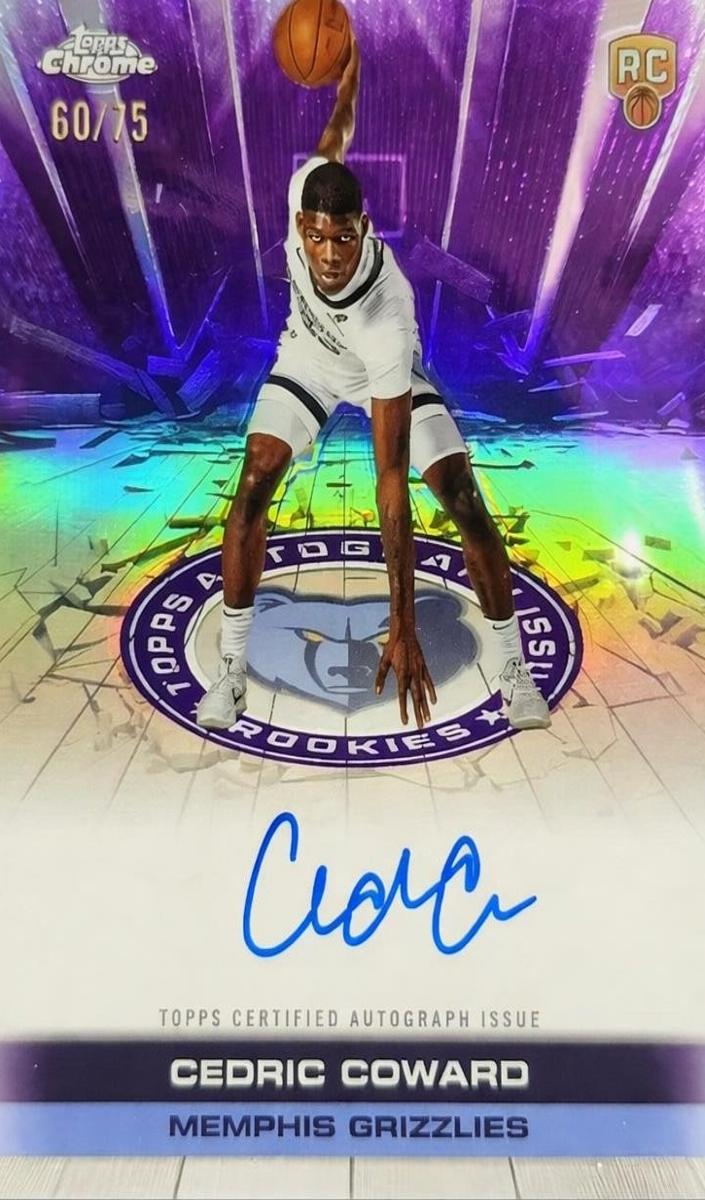 2025 Topps Chrome Basketball Purple Refractor Cedric Coward #TCAR-CC