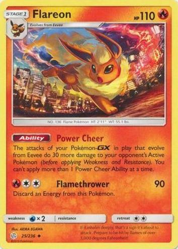 2019 Pokemon Sun & Moon Cosmic Eclipse Flareon #25 PSA 9