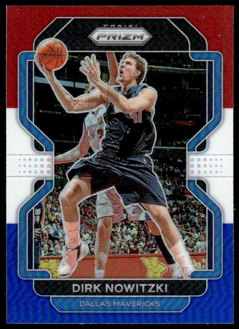 2021 Panini Prizm Basketball Prizms Red White Blue Dirk Nowitzki #289 PSA 10