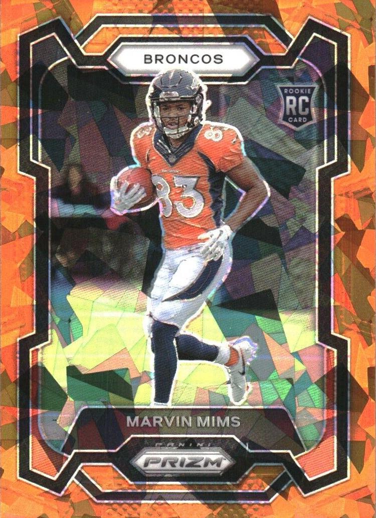 2023 Panini Prizm Football Orange Ice Marvin Mims #327 PSA 9