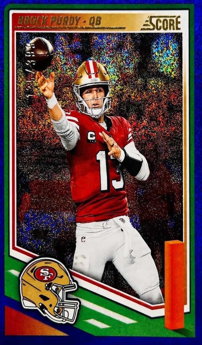2025 Panini Score Football Dots Blue Brock Purdy #47