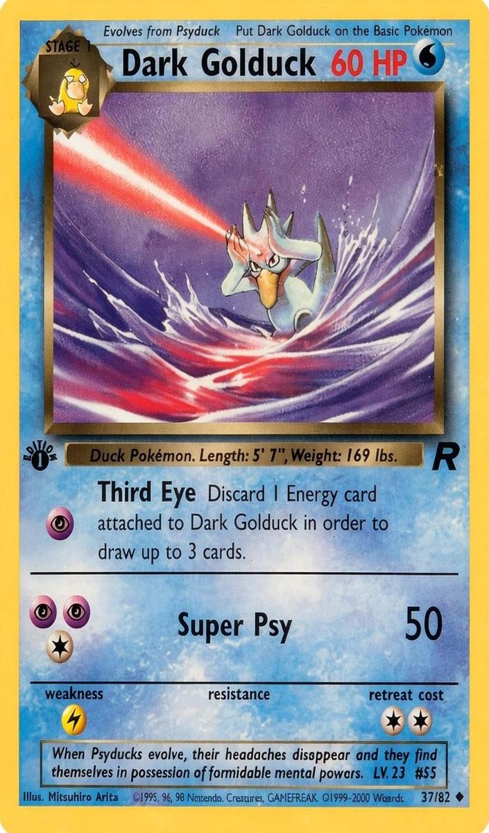 2000 Pokemon Team Rocket 1st Edition Dark Golduck #37