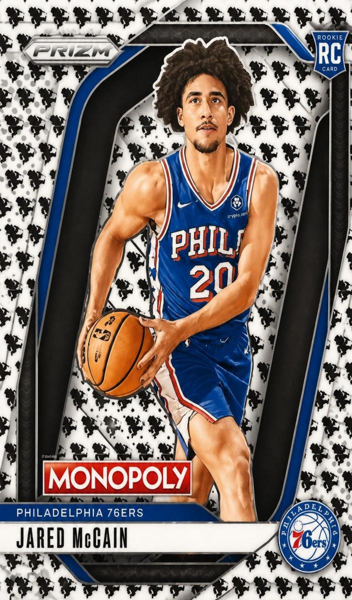 2024 Panini Prizm Monopoly Basketball Monopoly Man Black and White Jared McCain #3 PSA 10