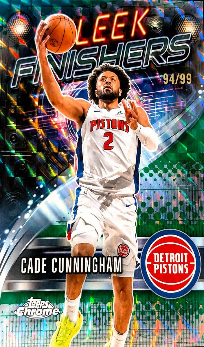 2025 Topps Chrome Basketball Geometric Green Refractor Cade Cunningham #SF-14 PSA 8