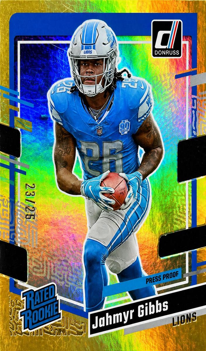 2023 Panini Donruss Football Press Proof Gold Die-Cut Jahmyr Gibbs #331
