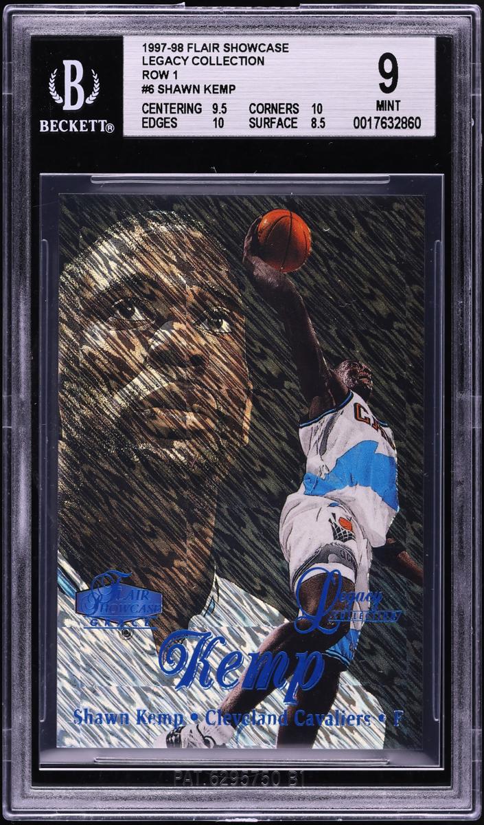1997 Flair Showcase Basketball Row 1 Shawn Kemp #6 BGS 8.5