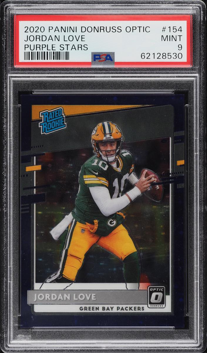 2020 Donruss Optic Football Purple Stars Jordan Love #154 PSA 9