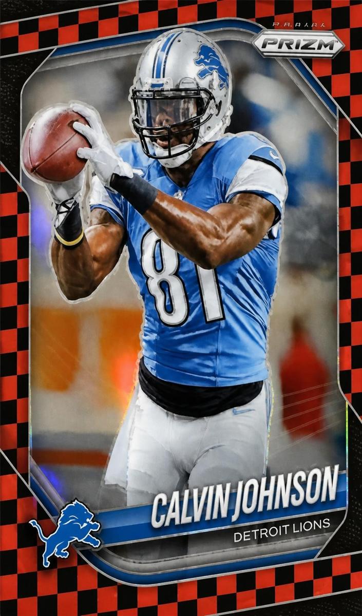 2025 Panini Prizm Football Black and Red Checker Calvin Johnson #111