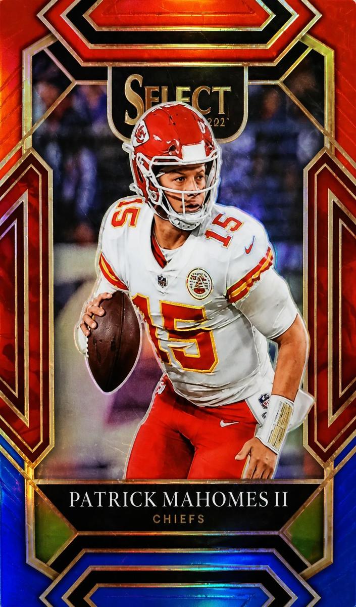2021 Panini Select Football Die-Cut Red Blue Patrick Mahomes II #202 PSA 9