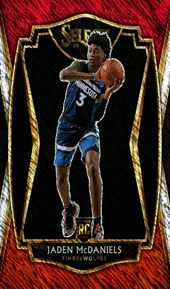 2020 Panini Select Basketball Red White Orange Shimmer Jaden McDaniels #197