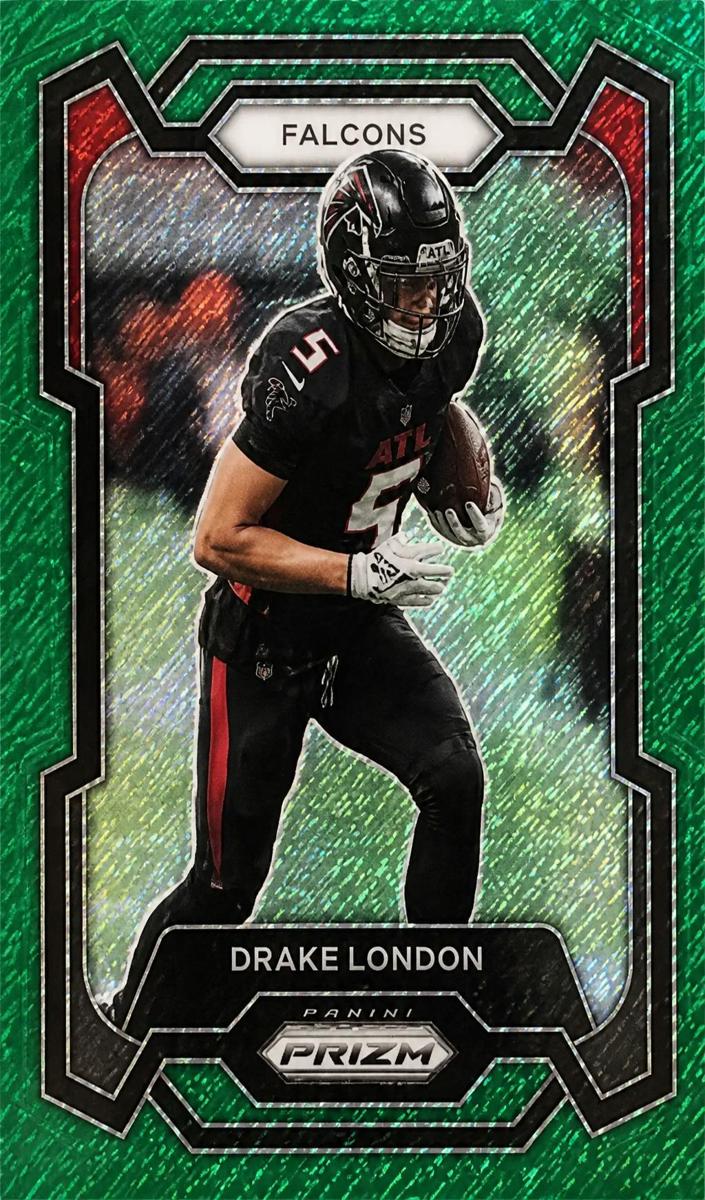 2023 Panini Prizm Football Green Shimmer Drake London #10 PSA 9