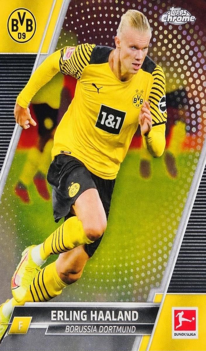 2021 Topps Chrome Bundesliga Soccer Refractor Erling Haaland #30 PSA 9