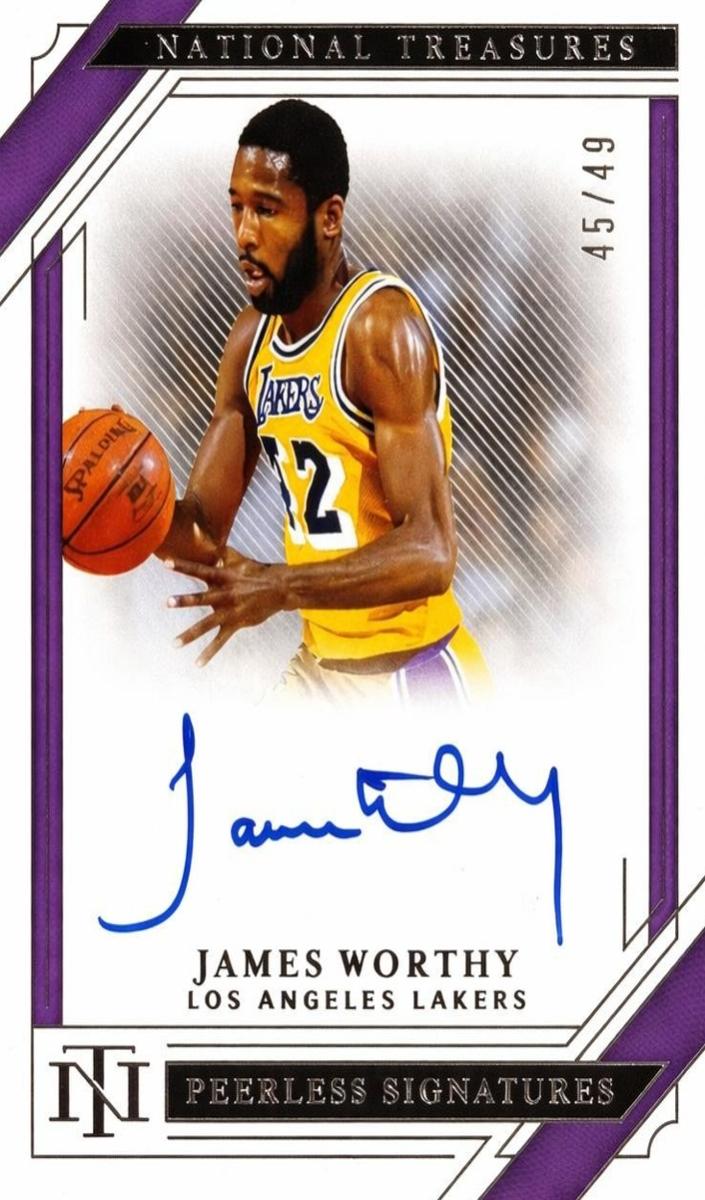 2020 Panini National Treasures Basketball James Worthy #PE-JWR SGC 8
