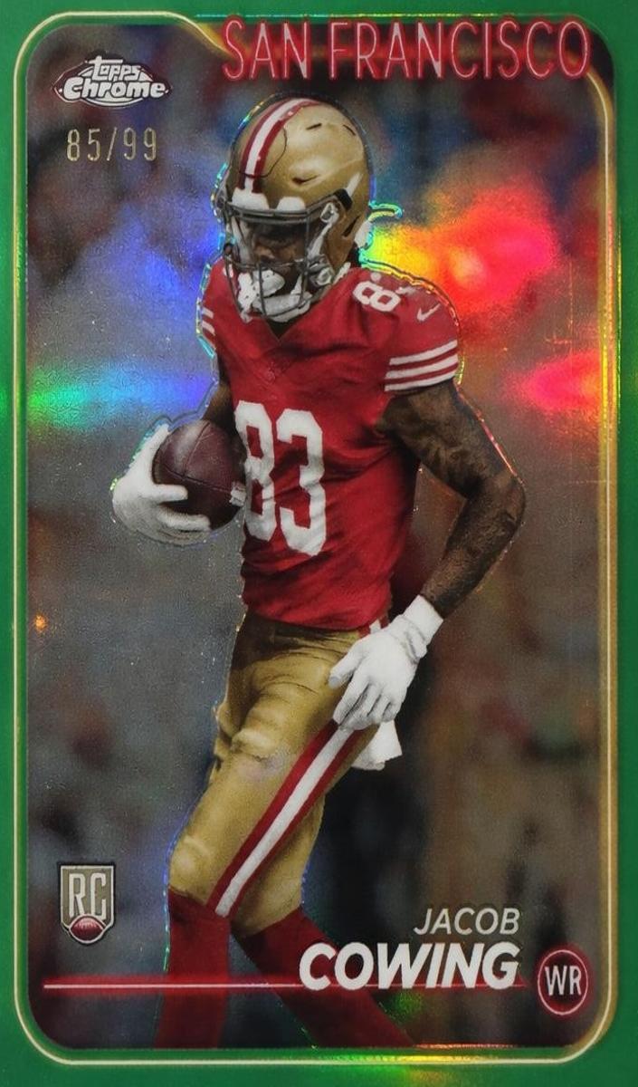 2024 Topps Chrome Football Green Refractor Jacob Cowing #285