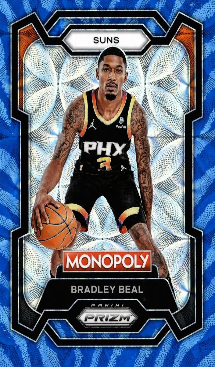 2023 Panini Prizm Monopoly Basketball Tiger Stripe Boardwalk Blue Bradley Beal #71
