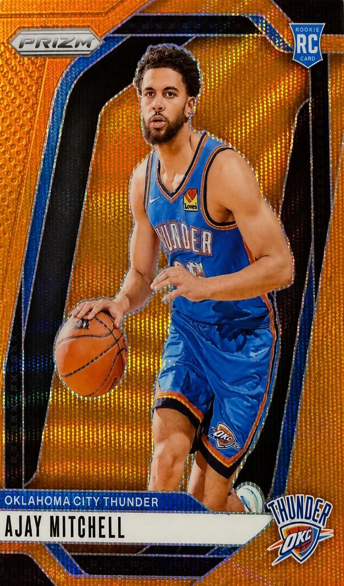 2024 Panini Prizm Basketball Orange Wave Ajay Mitchell #226 PSA 9