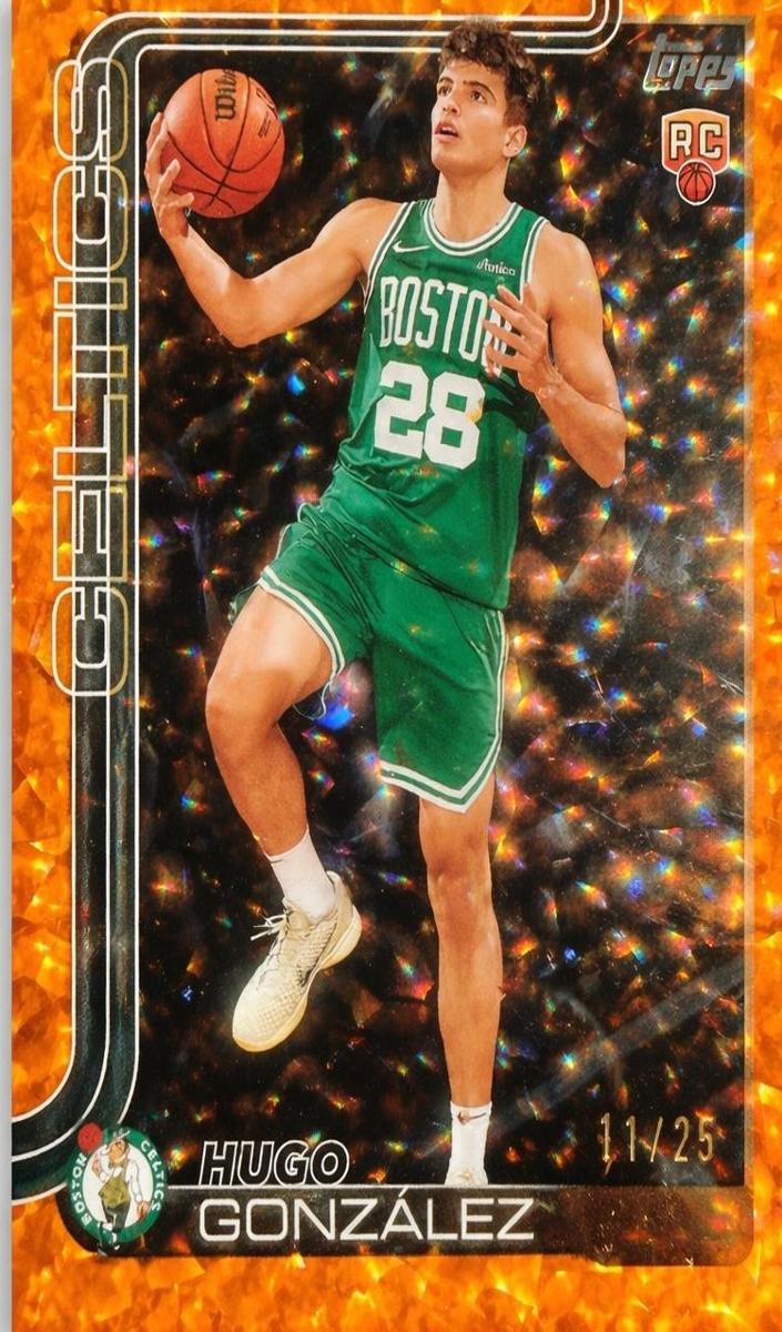 2025 Topps Basketball Orange Crackleboard Hugo Gonzalez #228