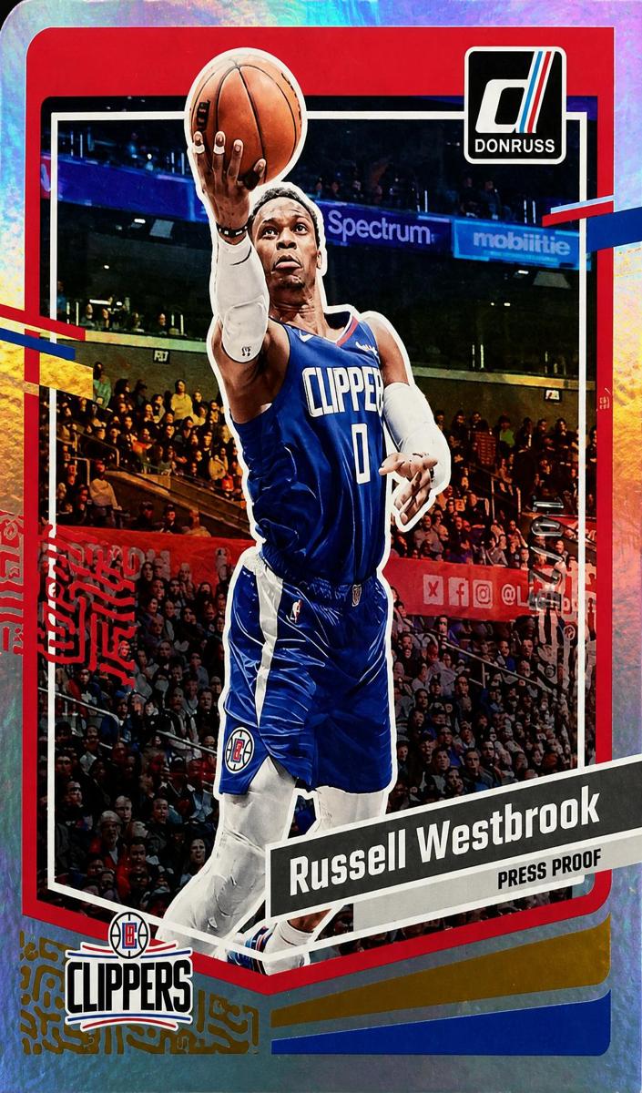 2023 Panini Donruss Basketball Press Proof Gold Die-Cut Russell Westbrook #145