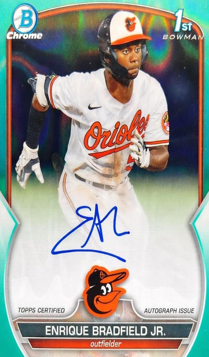 2023 Bowman Draft Chrome Baseball Aqua Lava Enrique Bradfield Jr. #CDA-EBR PSA 9