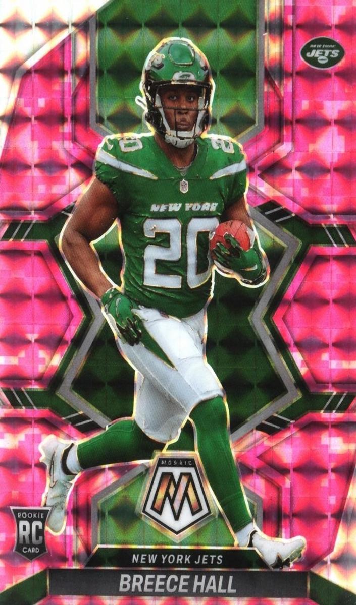 2022 Panini Mosaic Football Camo Pink Breece Hall #307 PSA 9