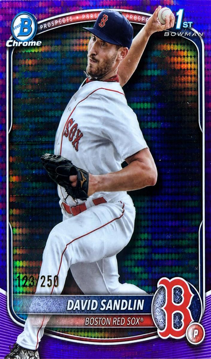 2025 Bowman Chrome Prospects Baseball Purple Pulsar Refractor David Sandlin #BCP-195