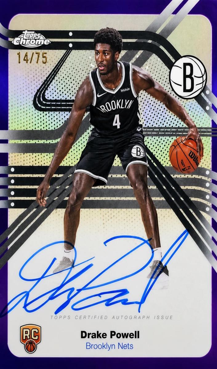 2025 Topps Chrome Basketball Purple Refractor Drake Powell #NS-DP