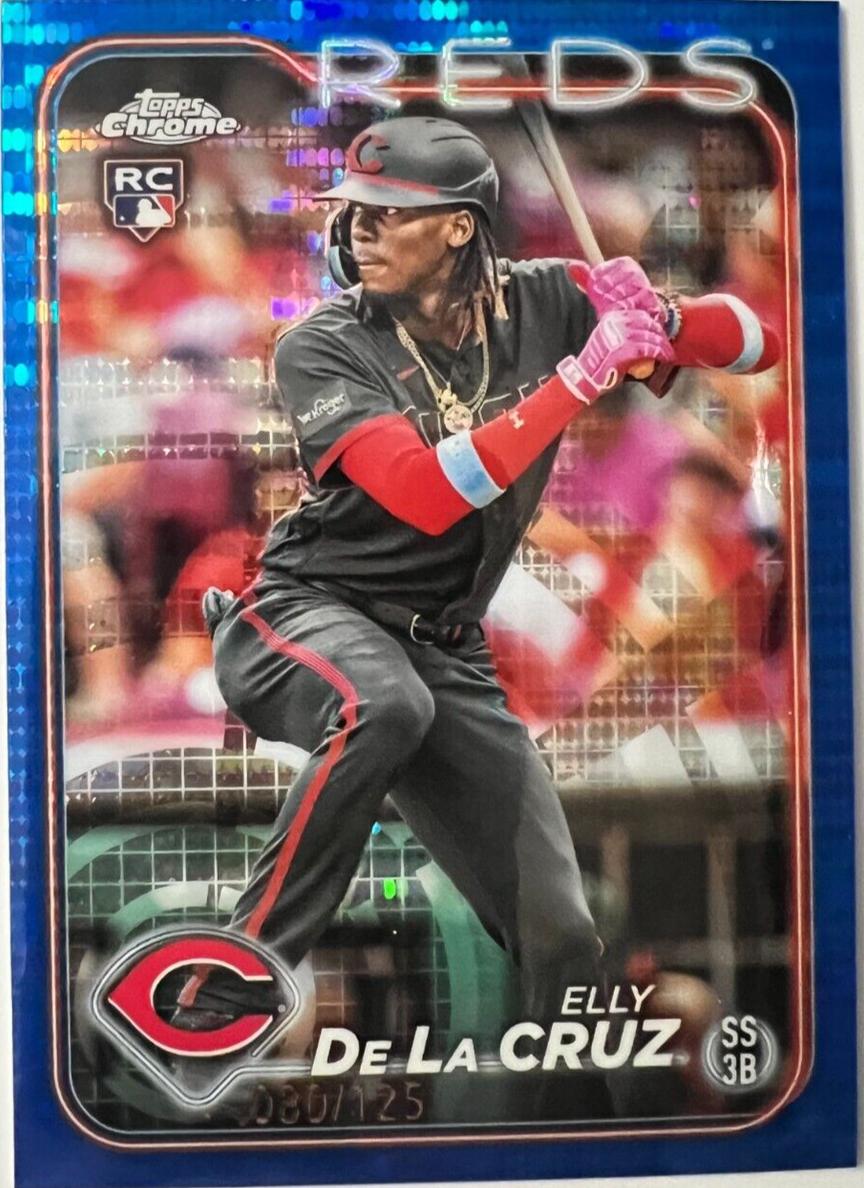 2024 Topps Chrome Baseball Blue Sonar Elly De La Cruz #44 PSA 10