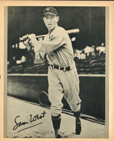 1934 R310 Butterfinger Premiums Baseball Sam West #NNO