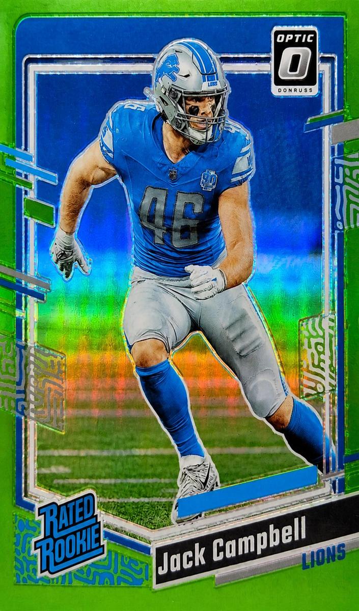 2023 Donruss Optic Football Lime Green Jack Campbell #235 PSA 10