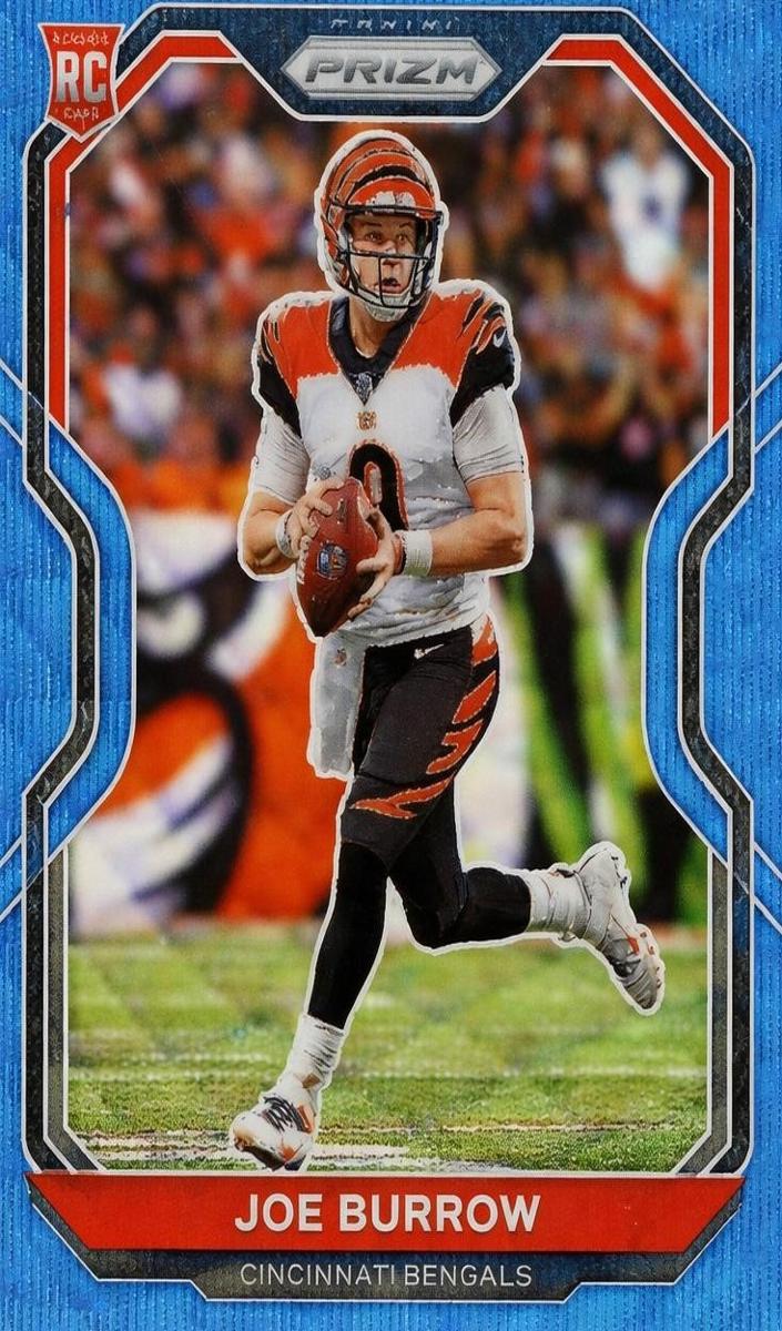 2020 Panini Prizm Football Blue Wave Joe Burrow #307 PSA 9