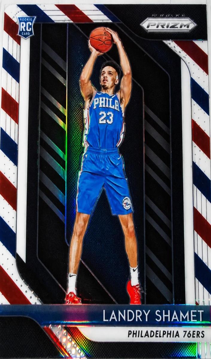 2018 Panini Prizm Basketball Prizms Red White Blue Landry Shamet #199