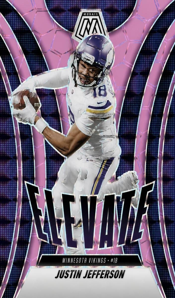 2025 Panini Mosaic Football Pink Fluorescent Justin Jefferson #13