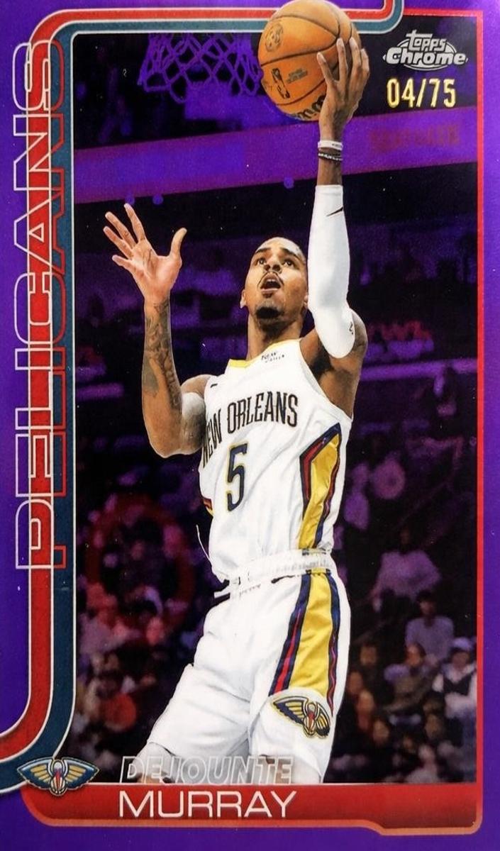 2025 Topps Chrome Basketball Purple Refractor Dejounte Murray #186