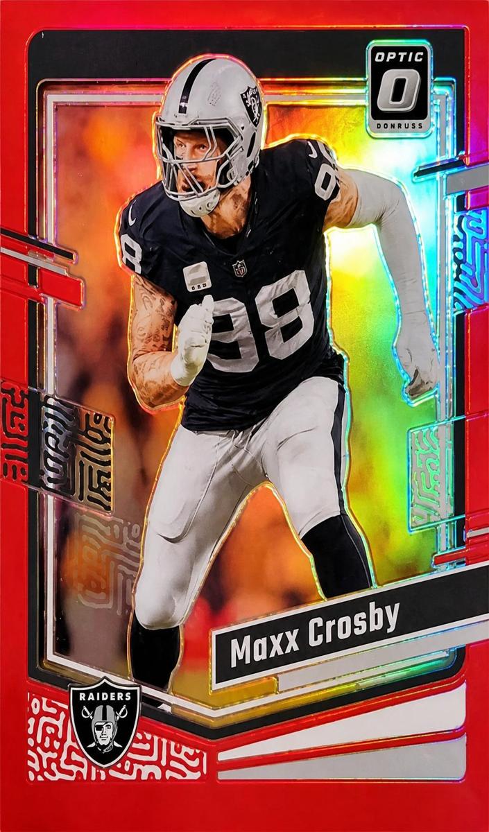 2023 Donruss Optic Football Red Maxx Crosby #100 PSA 9