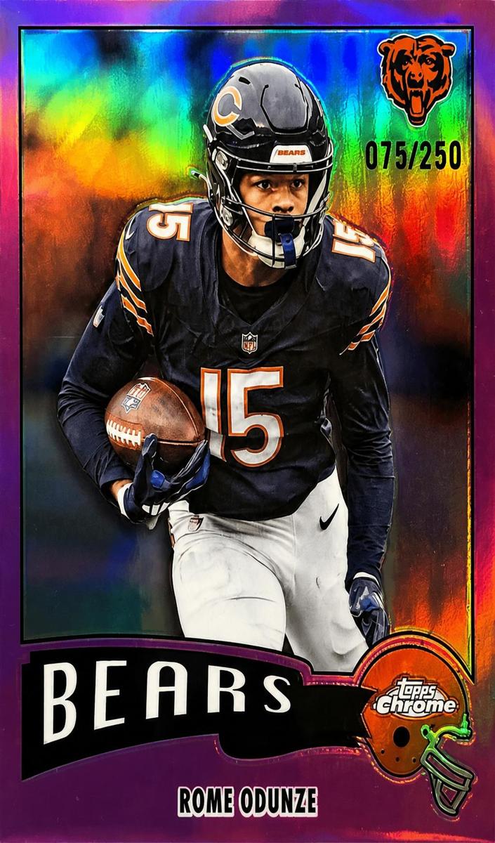 2025 Topps Chrome Football Pink Refractor Rome Odunze #1975-6