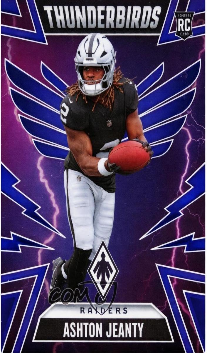 2025 Panini Phoenix Football Blue Ashton Jeanty #27 PSA 10
