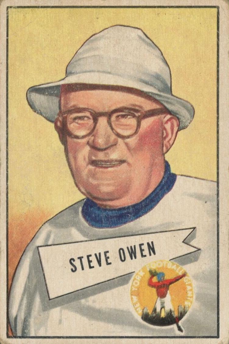 1952 Bowman Small Football Steve Owen #4
