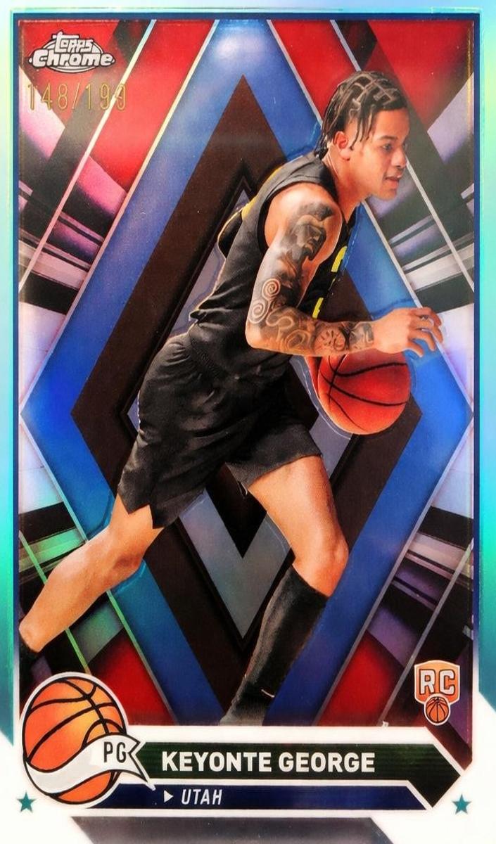 2023 Topps Chrome Basketball Aqua Refractor Keyonte George #153